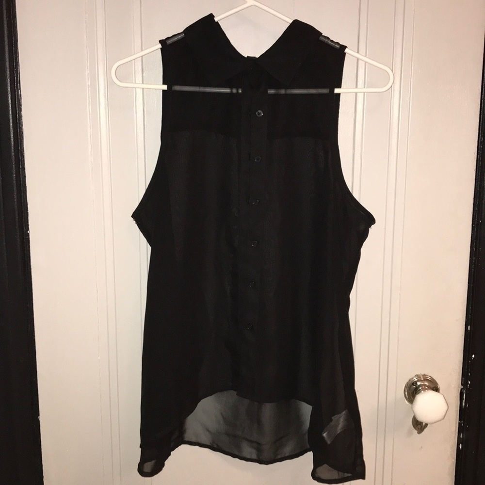🔥Gently Used: Glo XL sheer black tank top 🔥